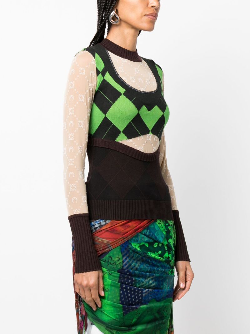 Brown Regenerated Lozenge Sweater