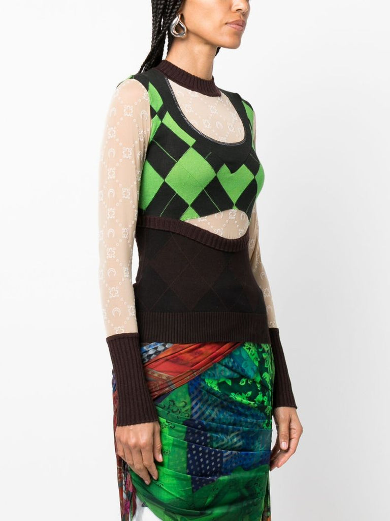Brown Regenerated Lozenge Sweater