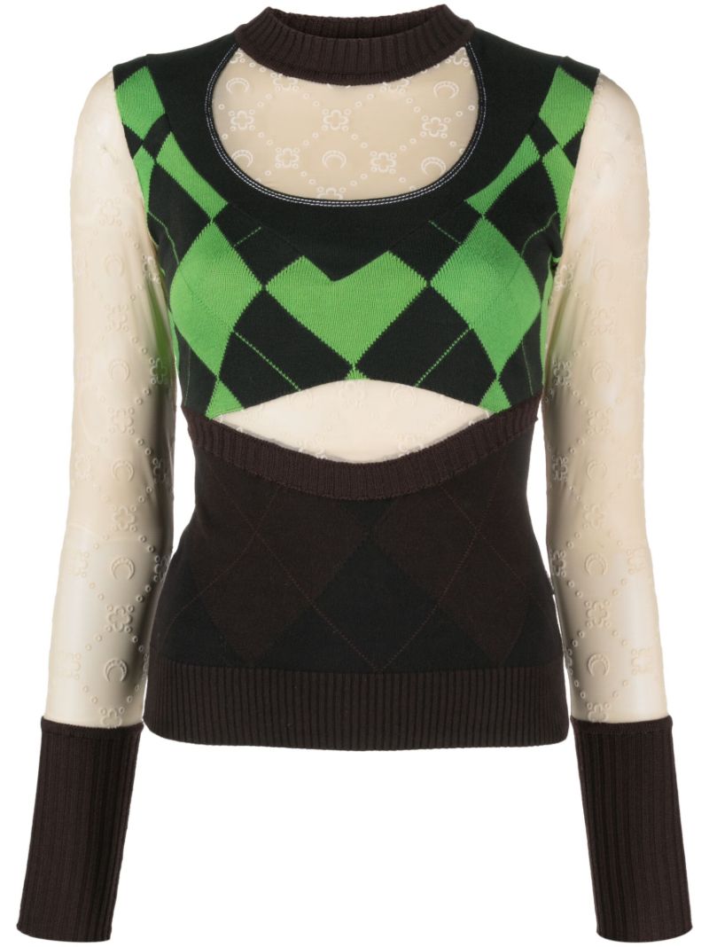 Brown Regenerated Lozenge Sweater
