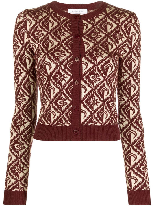 Red Moon Diamant Jacquard Cardigan