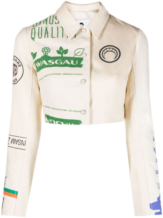 Neutral Regenerated Tote Bag Cropped Jacket