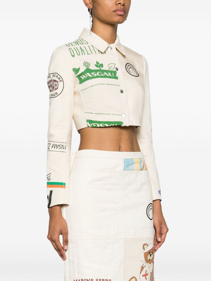 Neutral Regenerated Tote Bag Cropped Jacket