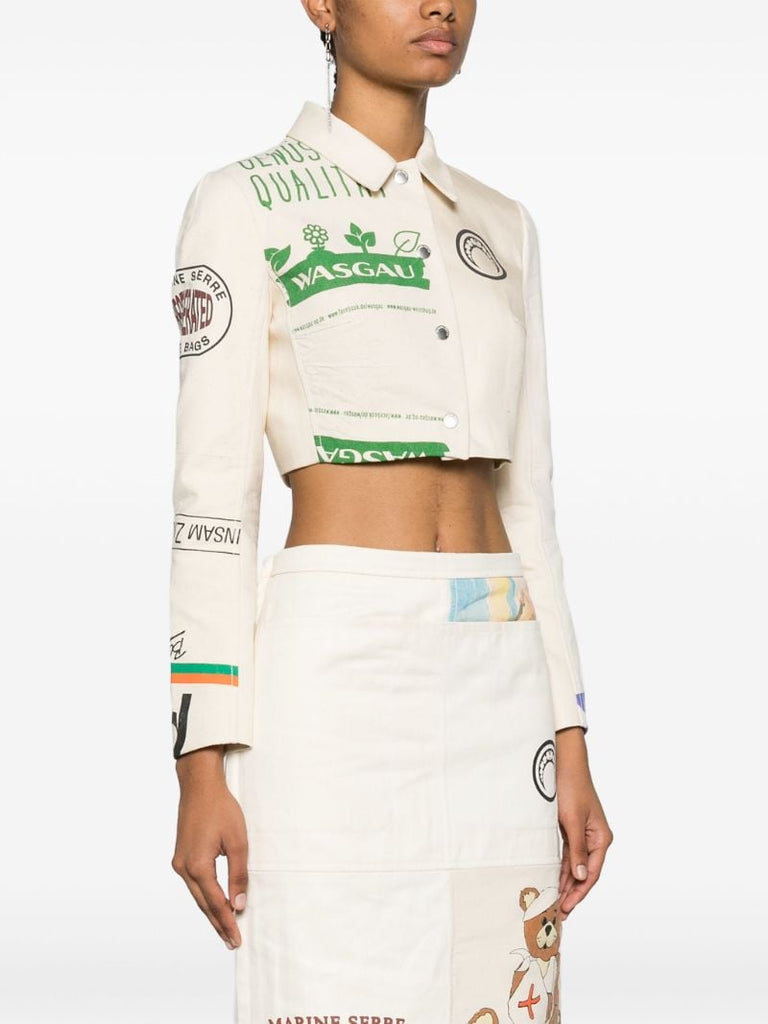 Neutral Regenerated Tote Bag Cropped Jacket