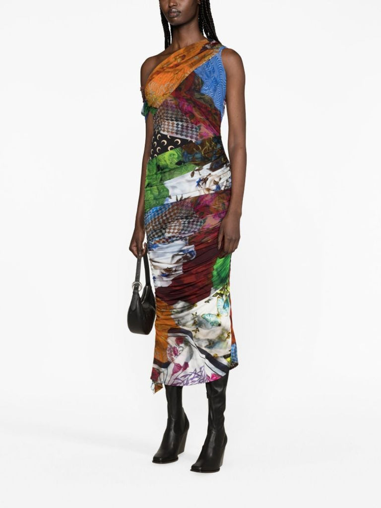Green Body Shelter Draped Dress