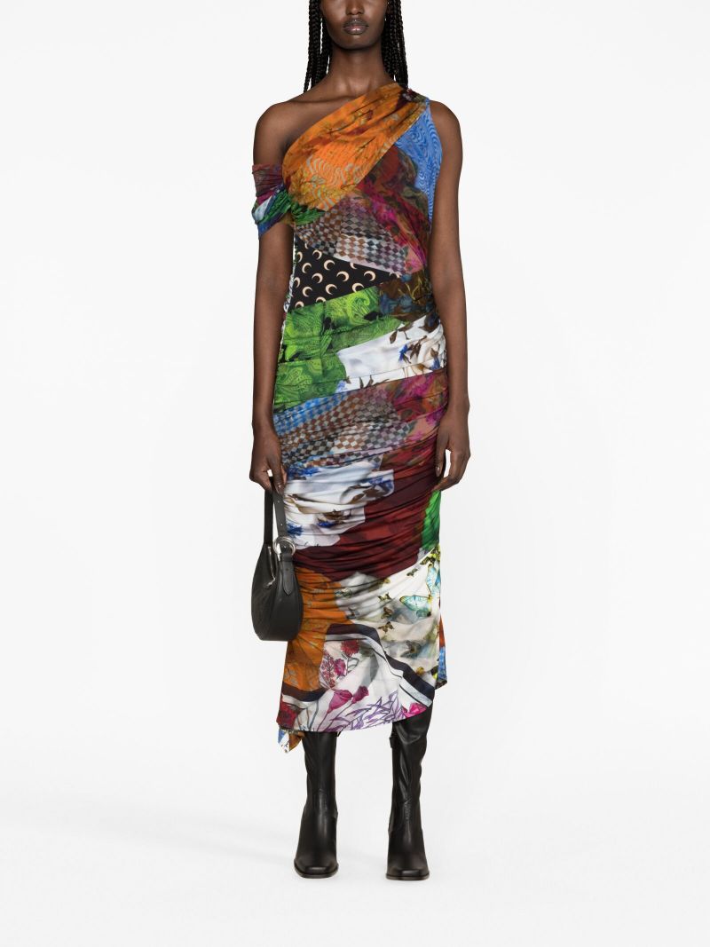 Green Body Shelter Draped Dress