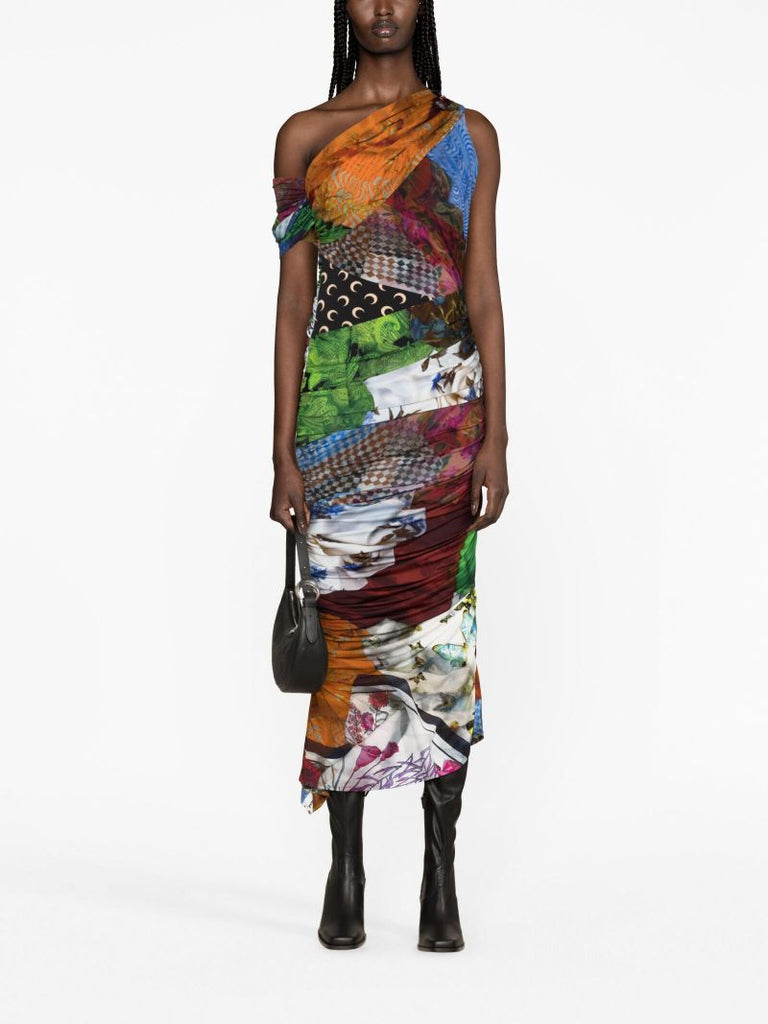Green Body Shelter Draped Dress