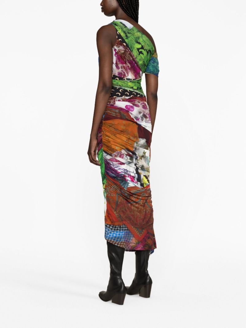 Green Body Shelter Draped Dress
