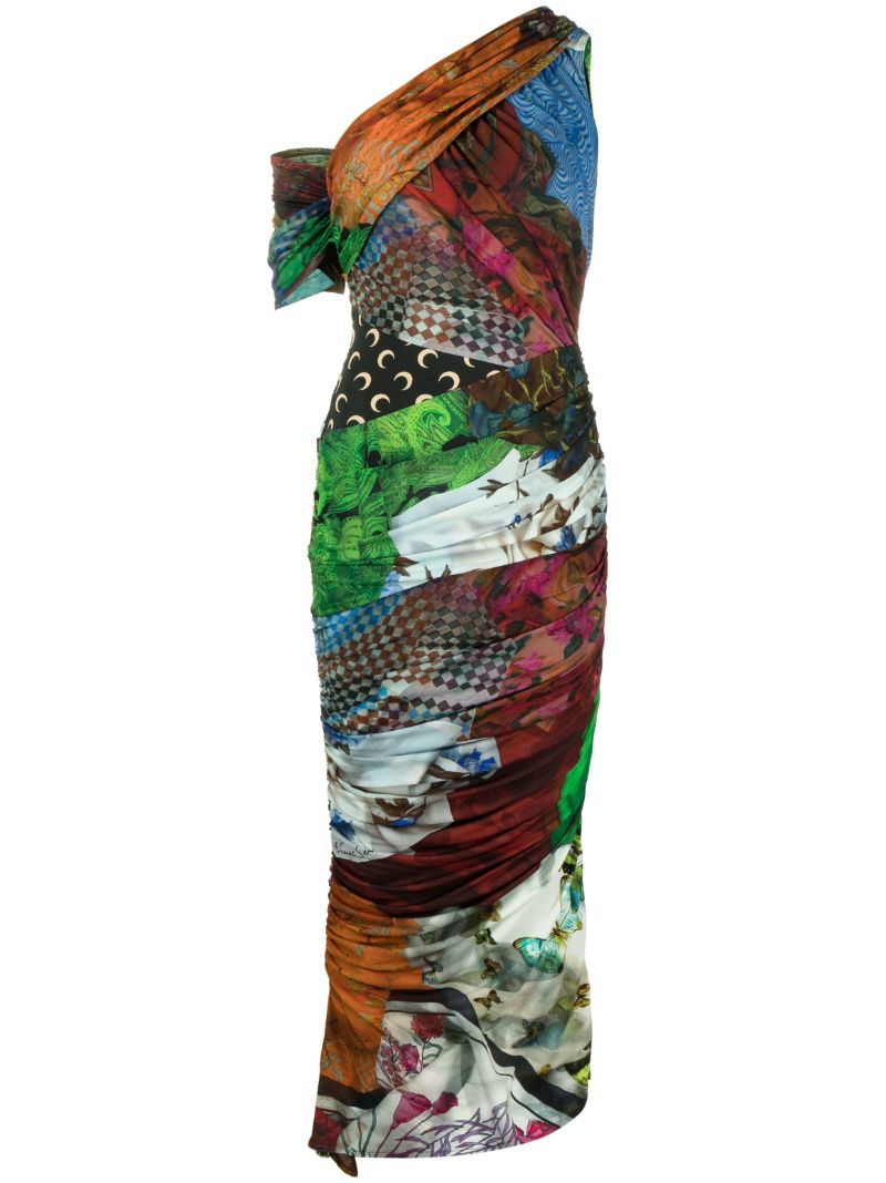 Green Body Shelter Draped Dress