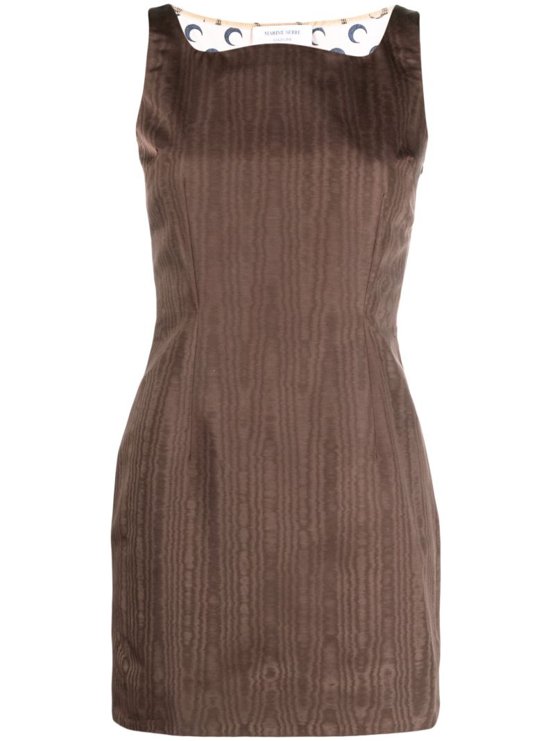 Brown Regenerated Moire Mini Dress