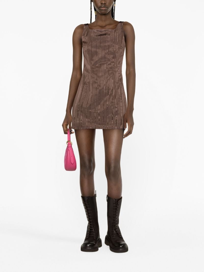 Brown Regenerated Moire Mini Dress
