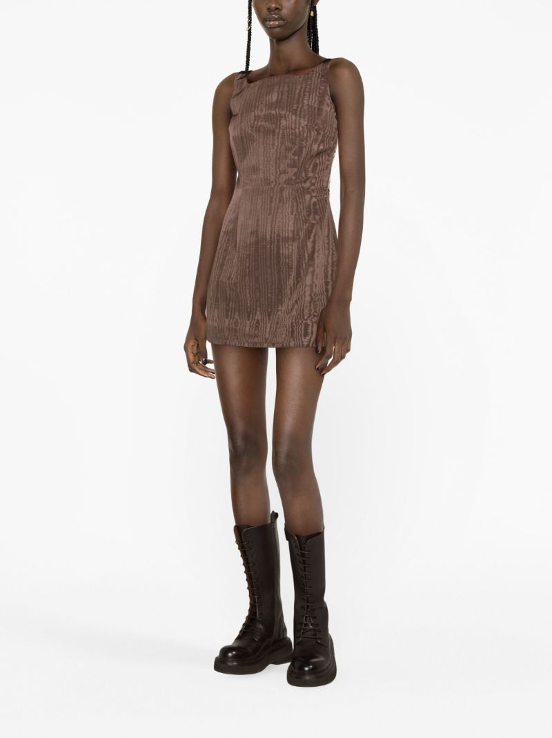 Brown Regenerated Moire Mini Dress