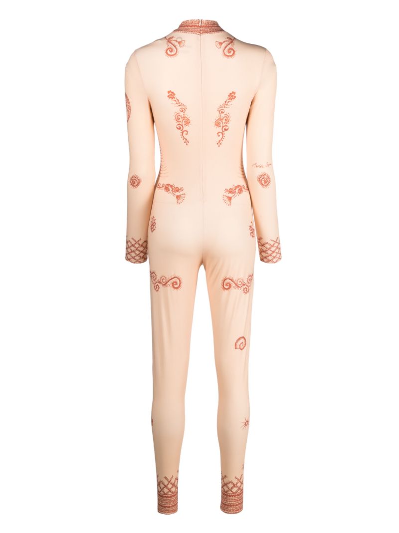 Neutral Henna-print Jumpsuit
