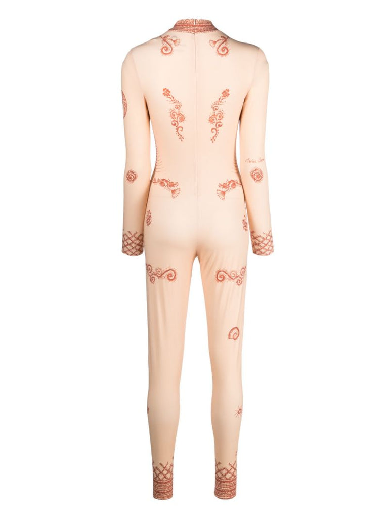 Neutral Henna-print Jumpsuit
