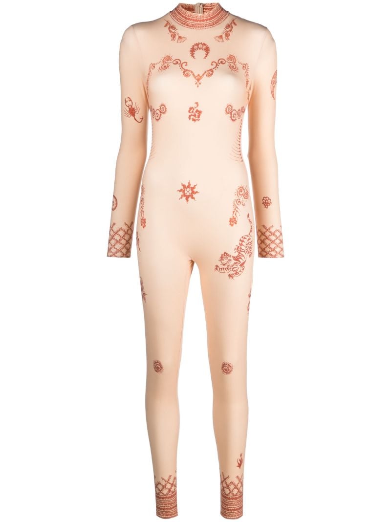 Neutral Henna-print Jumpsuit