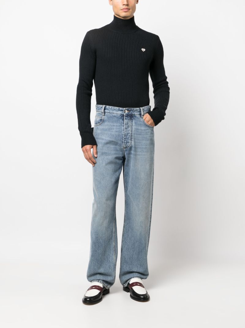 Black Ribbed Wool Sweater