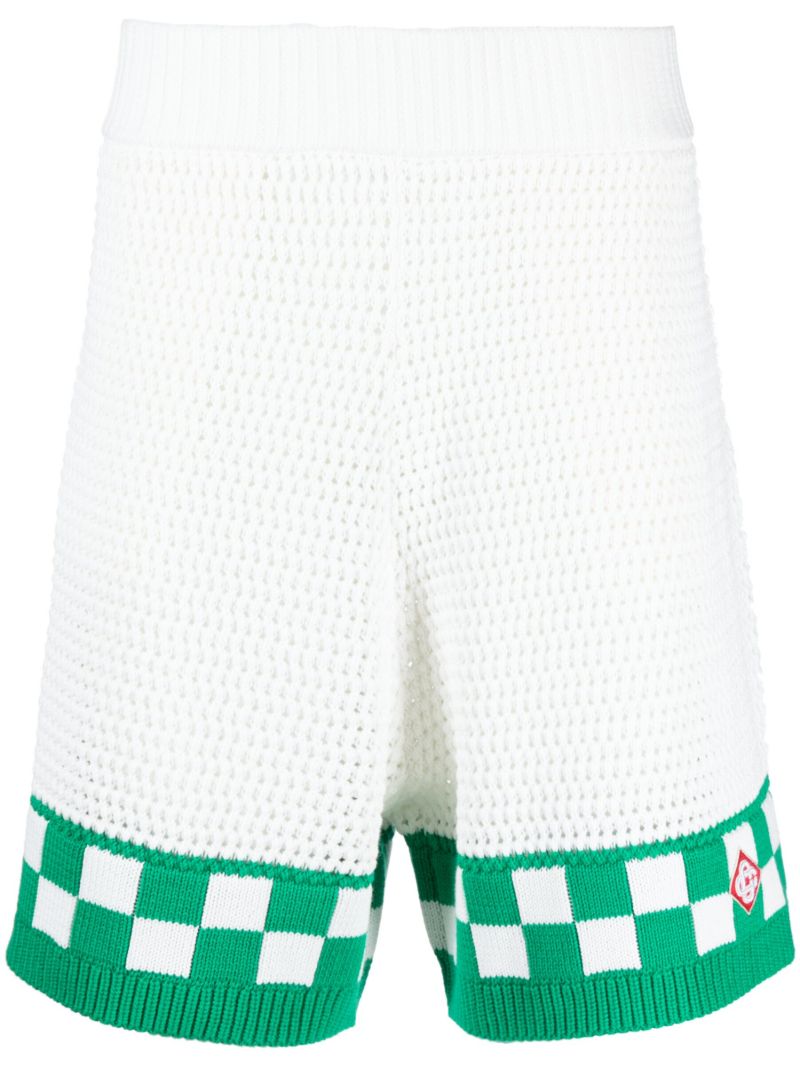 White Crochet Knit Shorts