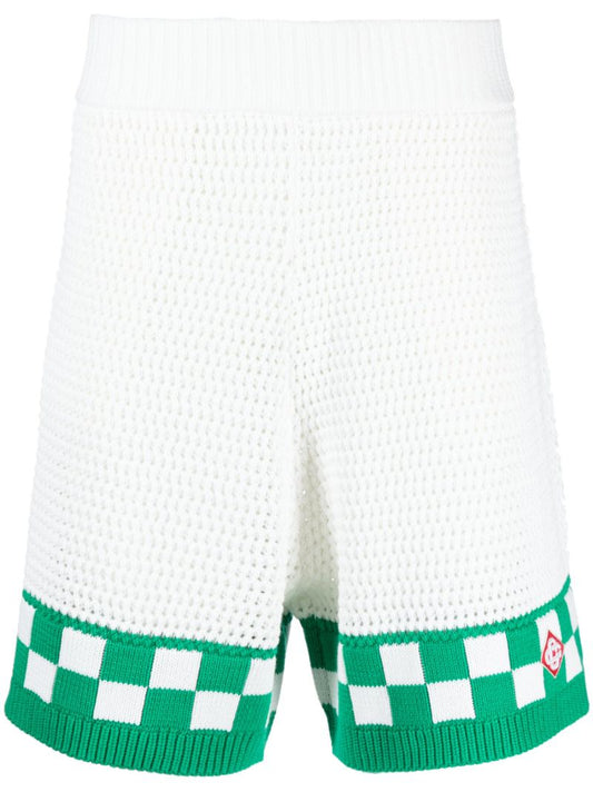 White Crochet Knit Shorts