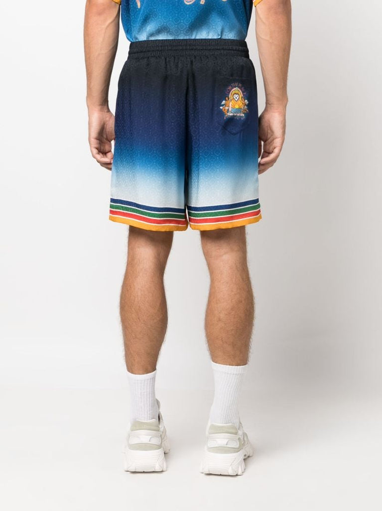 Blue Studio De Musique Silk Shorts