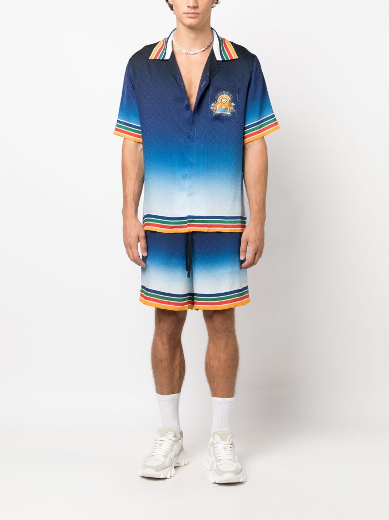 Blue Studio De Musique Silk Shorts