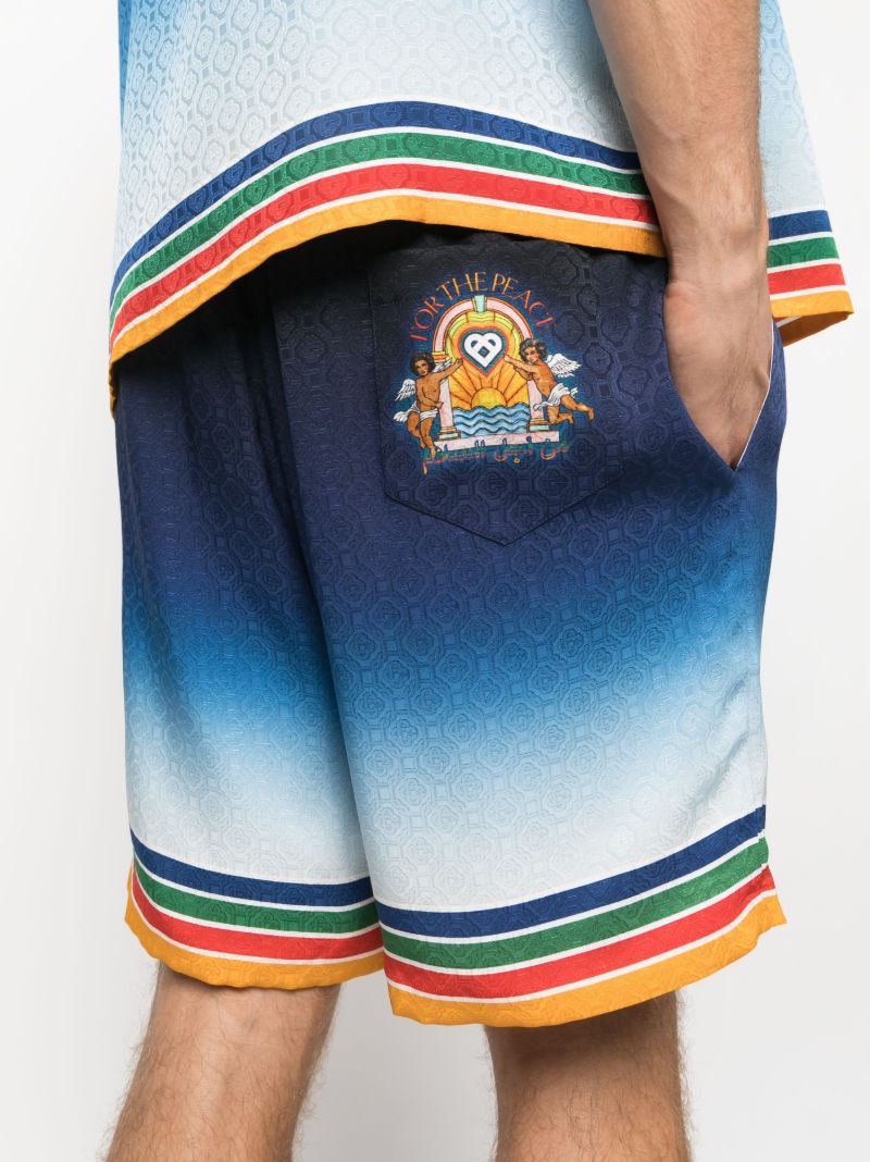 Blue Studio De Musique Silk Shorts