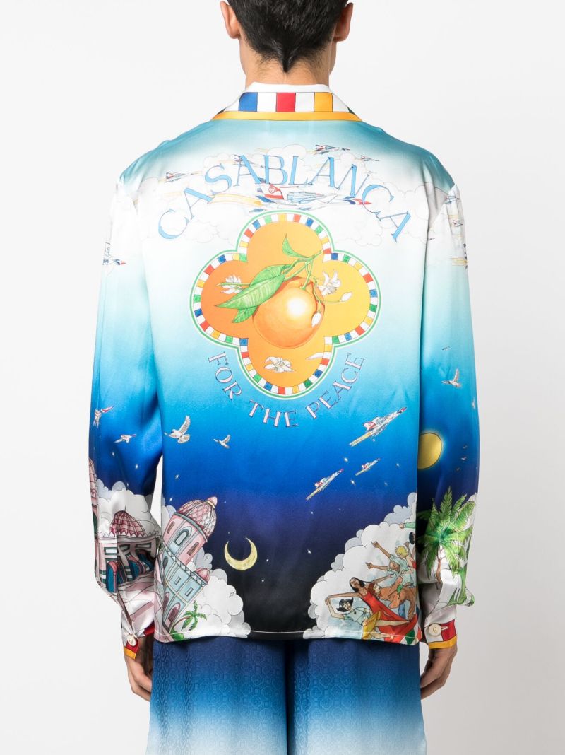 Blue Les Dimensions Silk Shirt