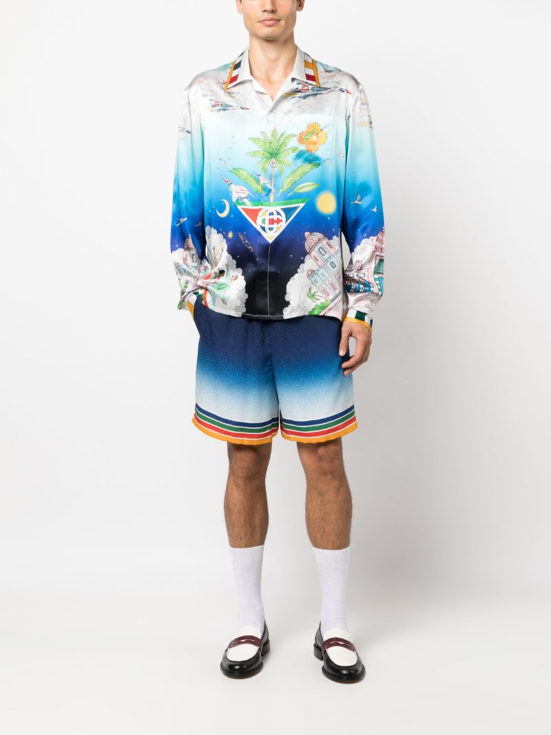 Blue Les Dimensions Silk Shirt