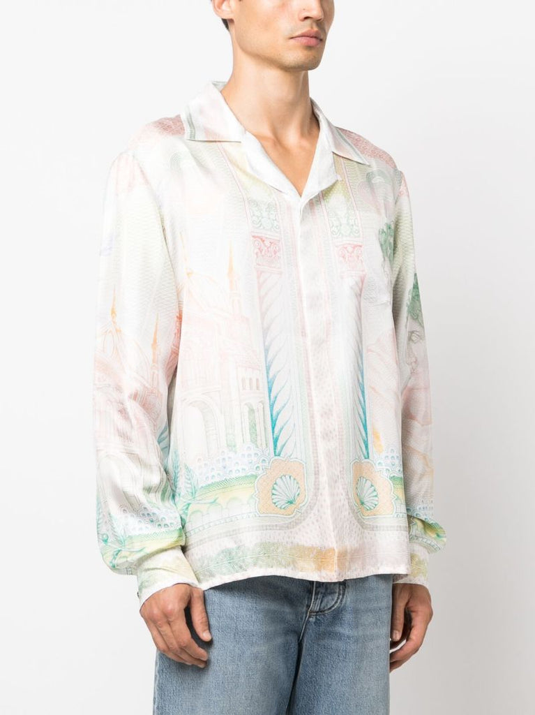 White La Monnaie Silk Shirt