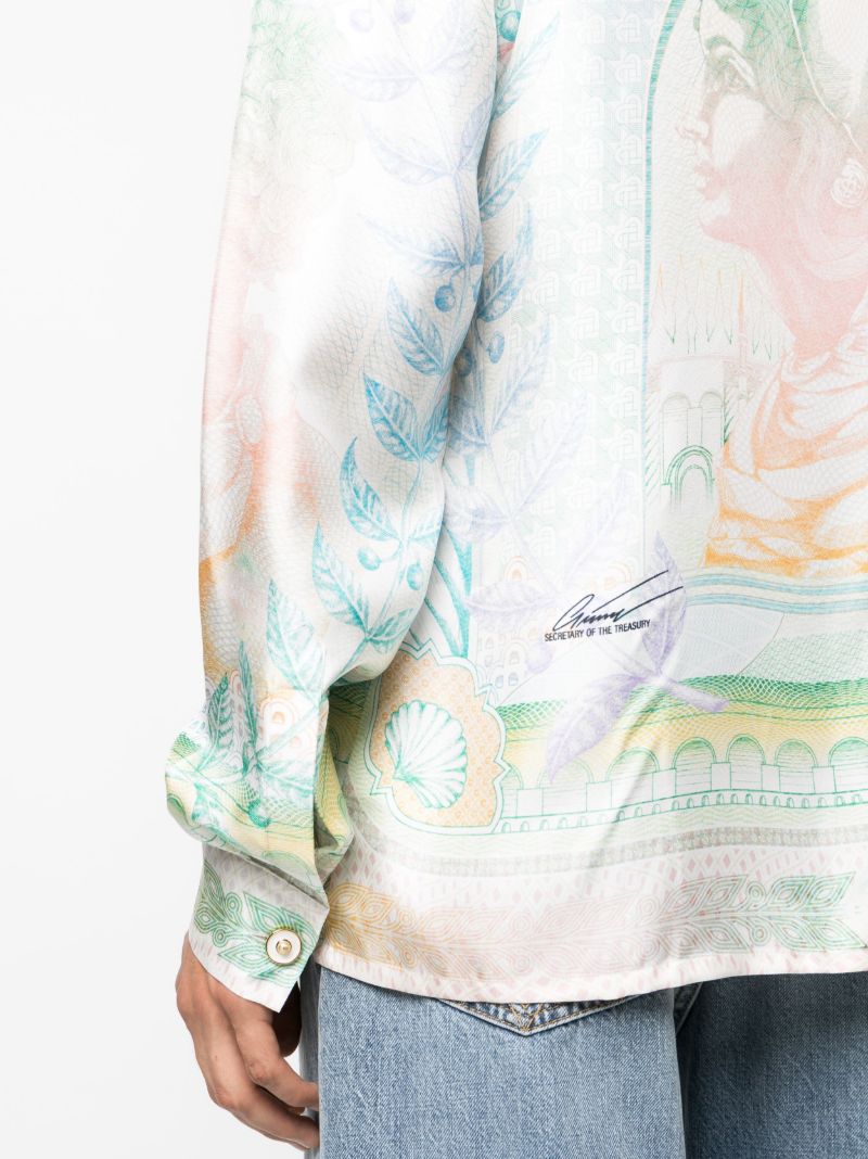 White La Monnaie Silk Shirt