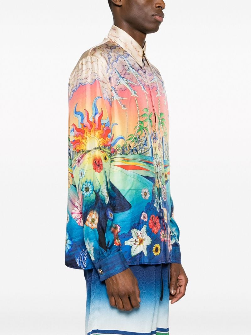 Multicolour L'envol Print Silk Shirt