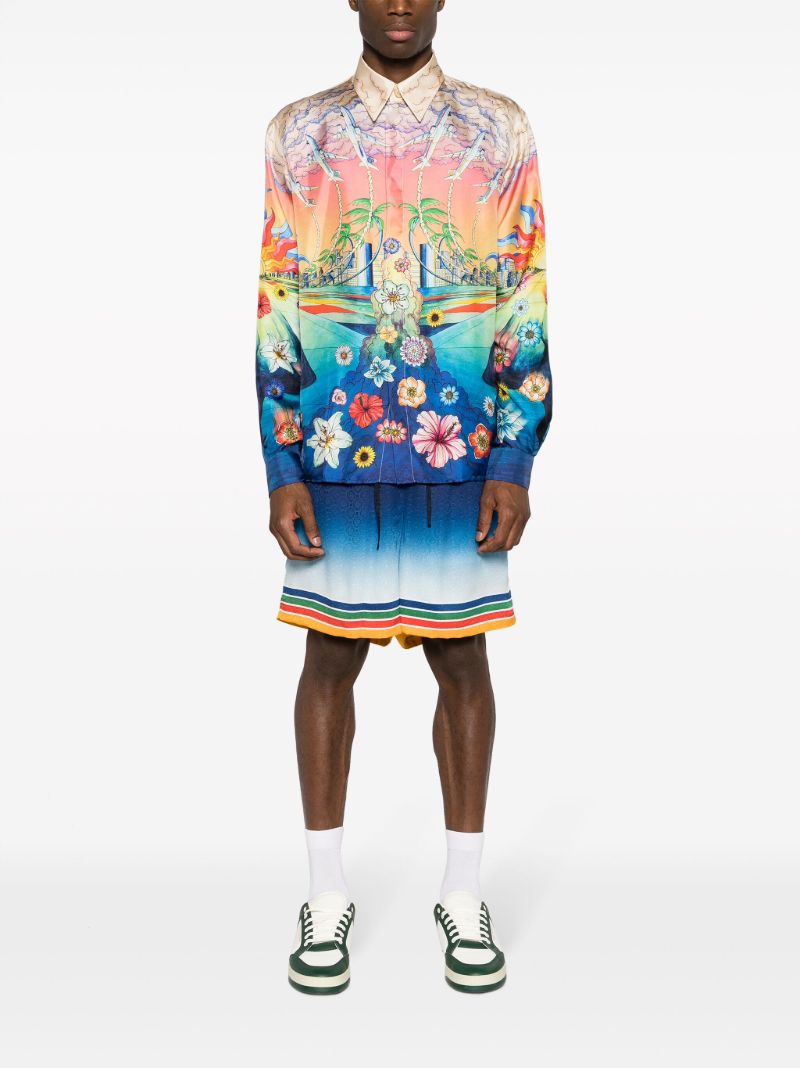 Multicolour L'envol Print Silk Shirt