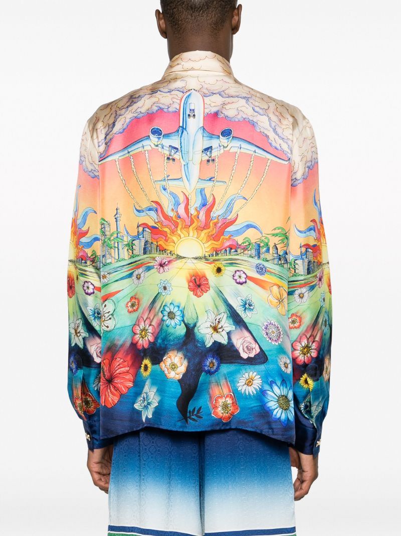 Multicolour L'envol Print Silk Shirt
