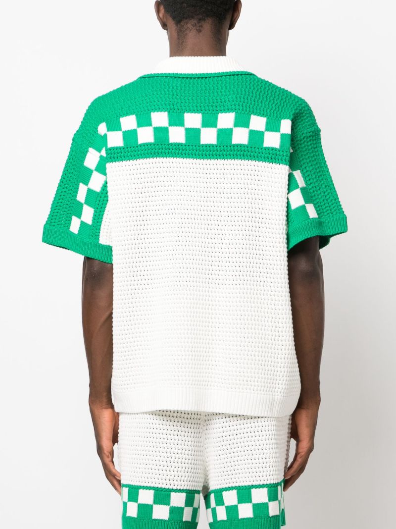 White Crochet Knit Shirt