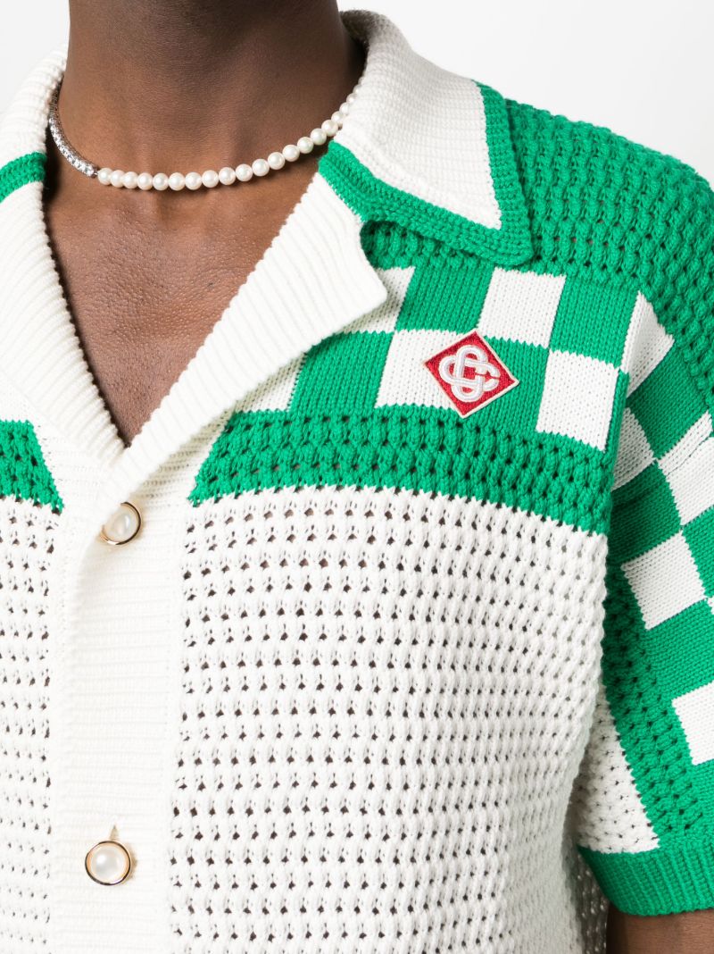 White Crochet Knit Shirt