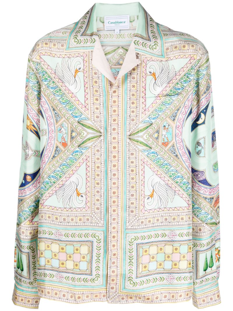 Neutral Le Labyrinthe Silk Shirt
