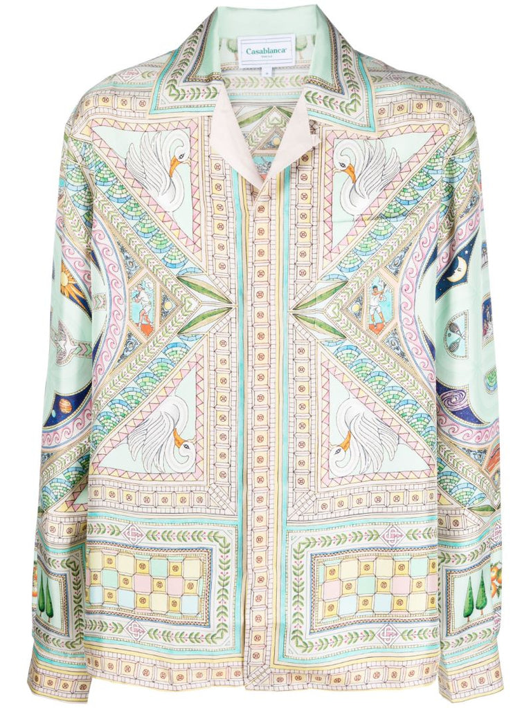 Neutral Le Labyrinthe Silk Shirt