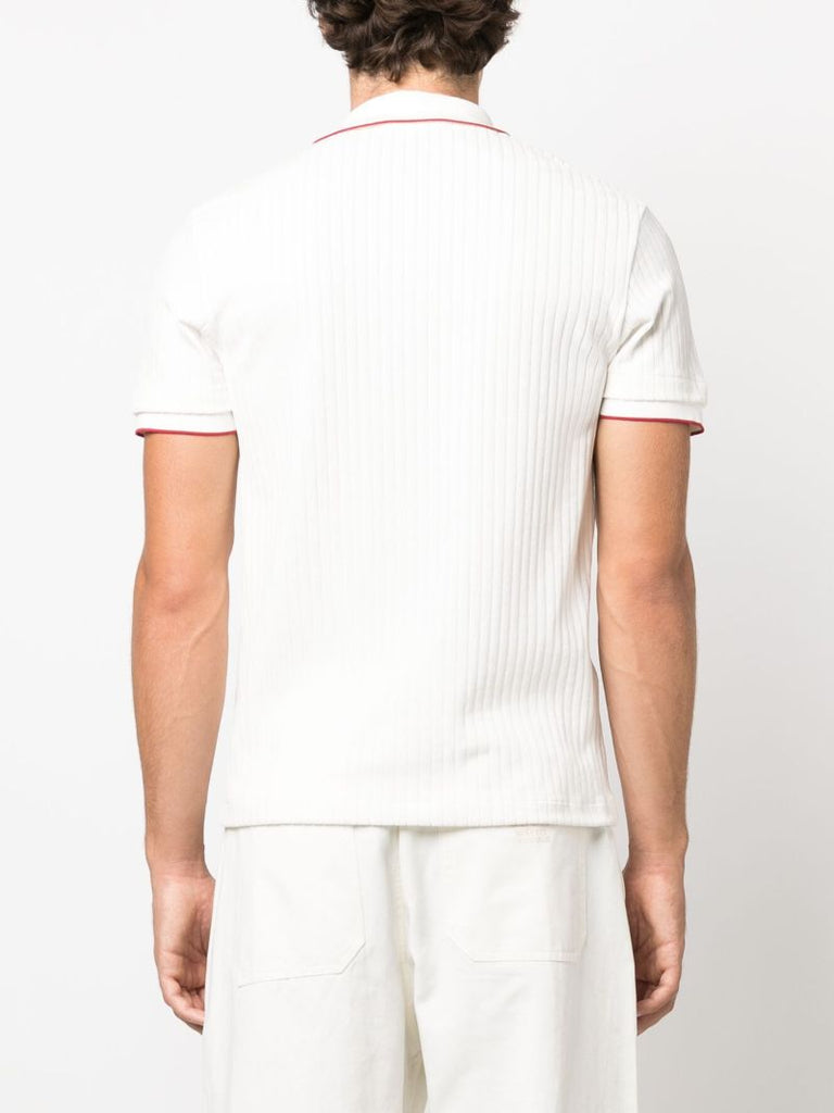 Neutral Logo-patch Ribbed Polo Shirt