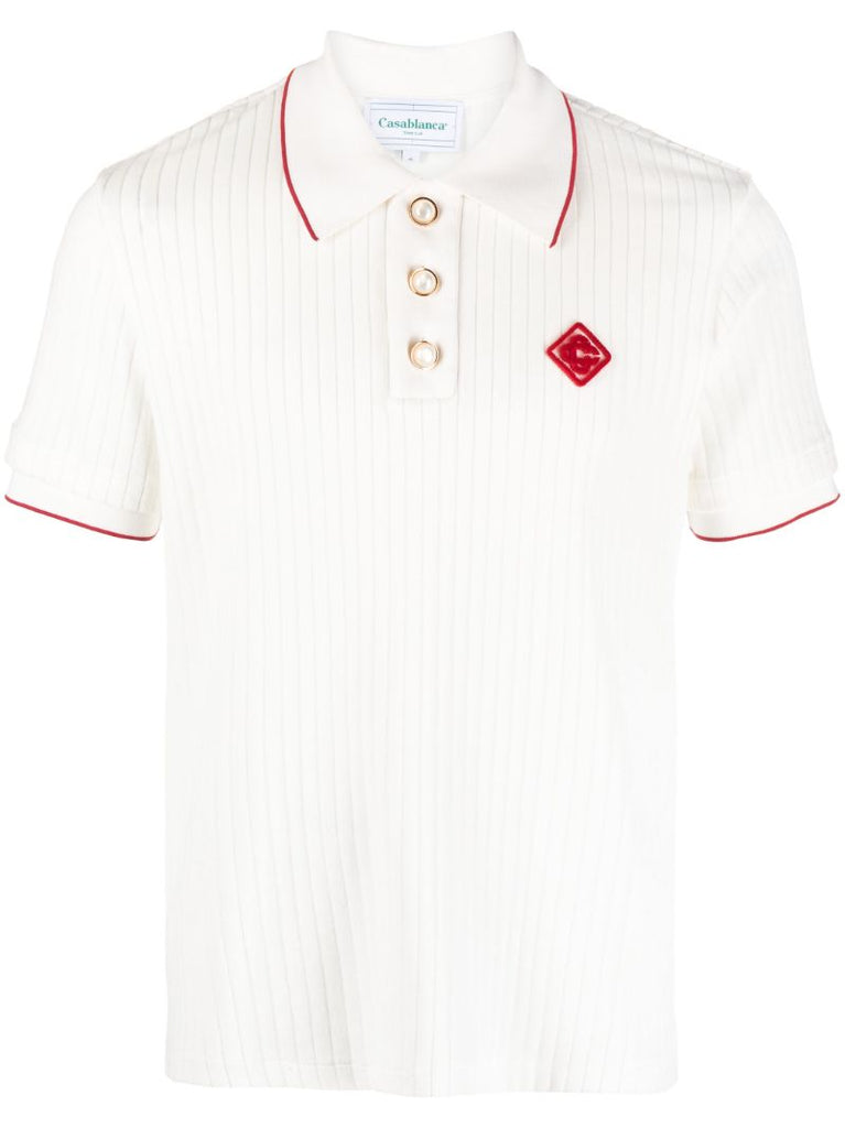 Neutral Logo-patch Ribbed Polo Shirt