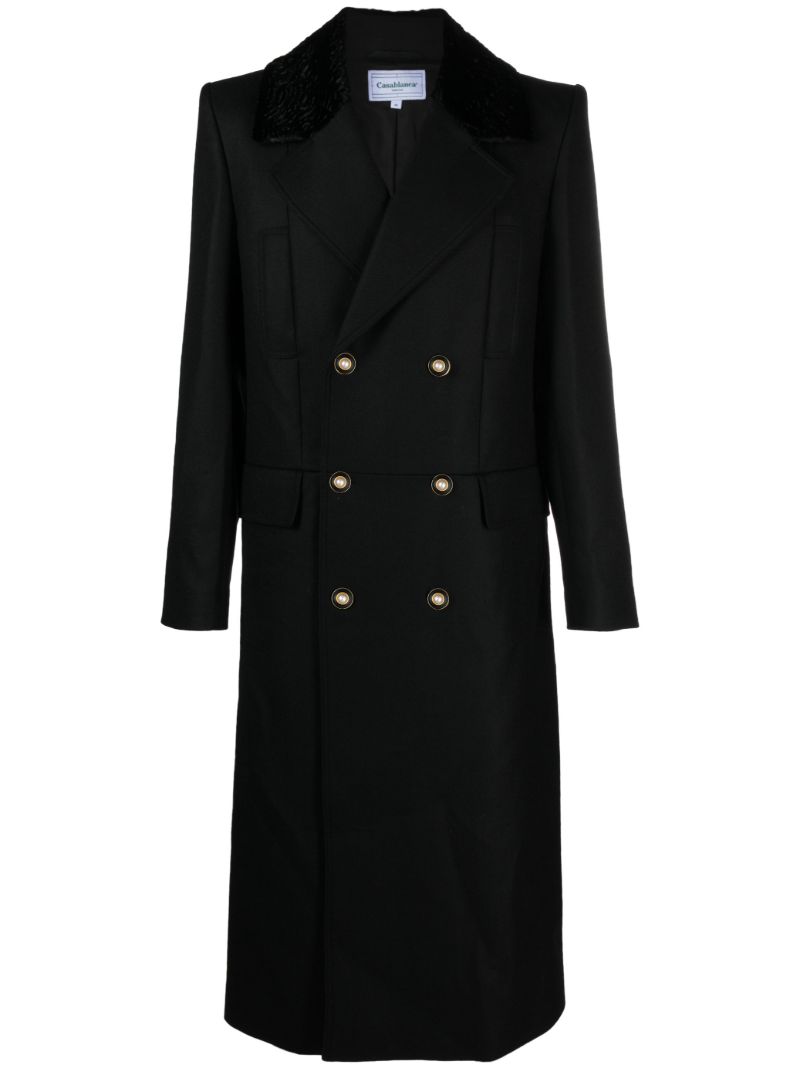 Black Double-breasted Wool Coat