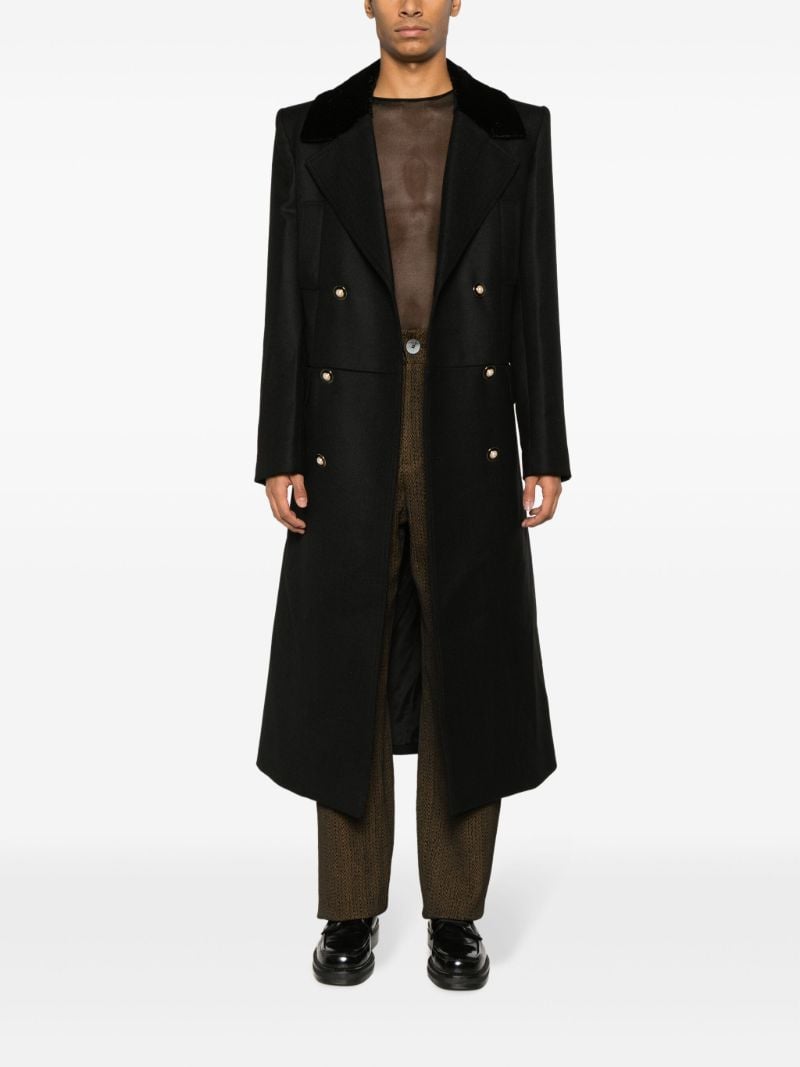 Black Double-breasted Wool Coat
