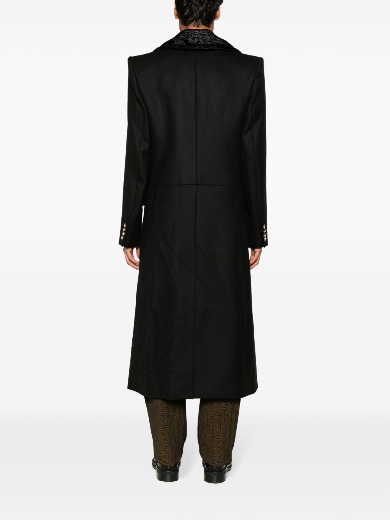 Black Double-breasted Wool Coat