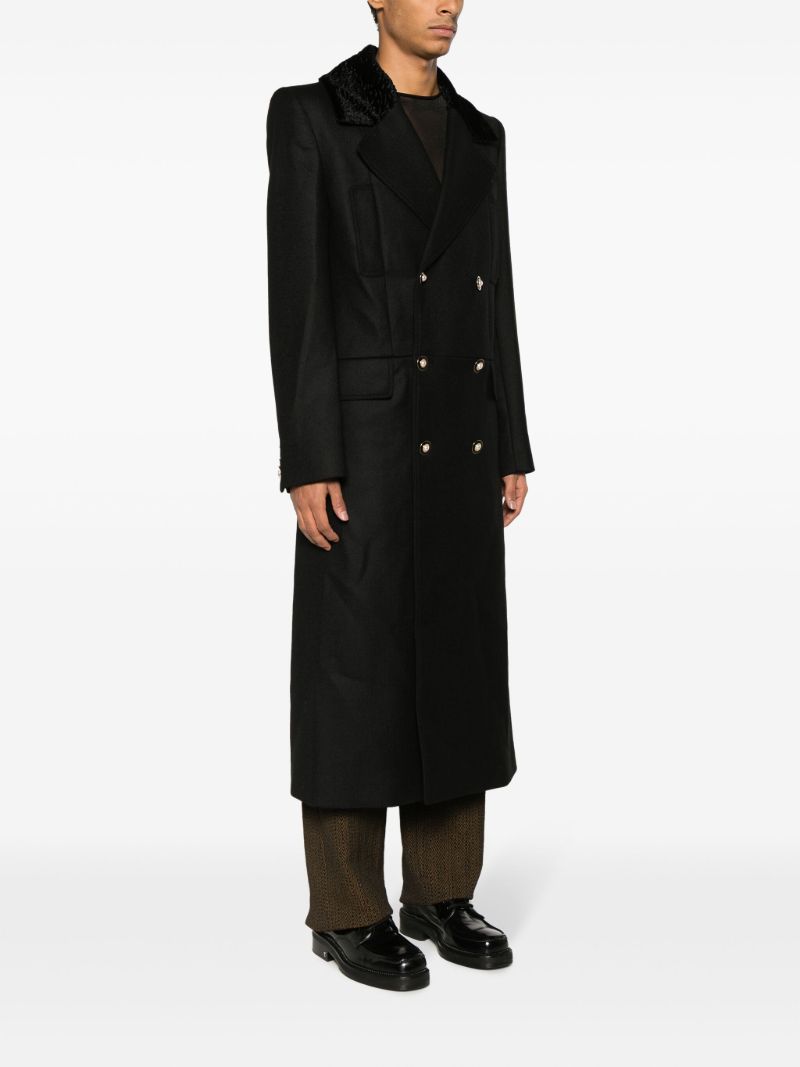 Black Double-breasted Wool Coat