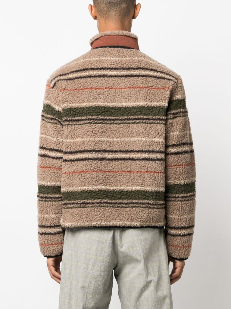 Brown Thjorsar Striped Fleece Sweatshirt