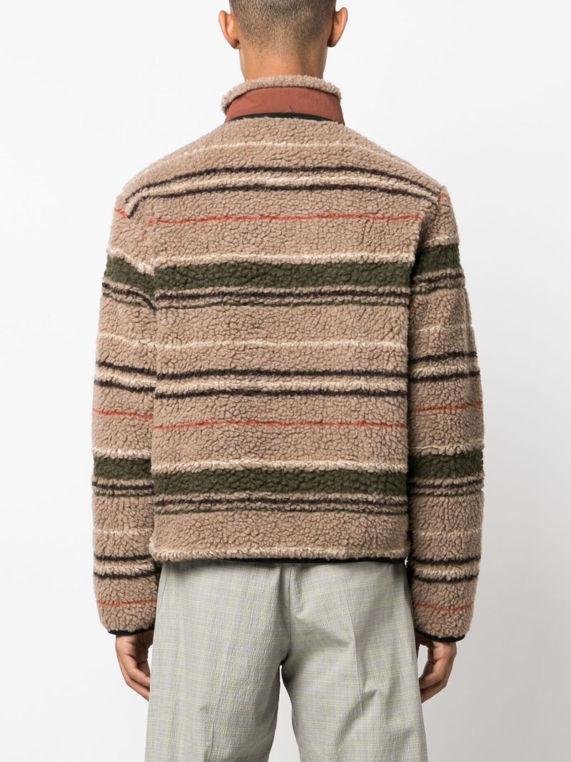 Brown Thjorsar Striped Fleece Sweatshirt