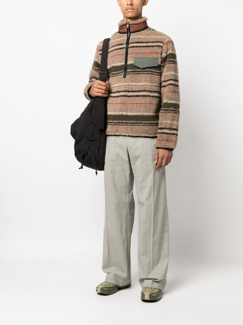 Brown Thjorsar Striped Fleece Sweatshirt