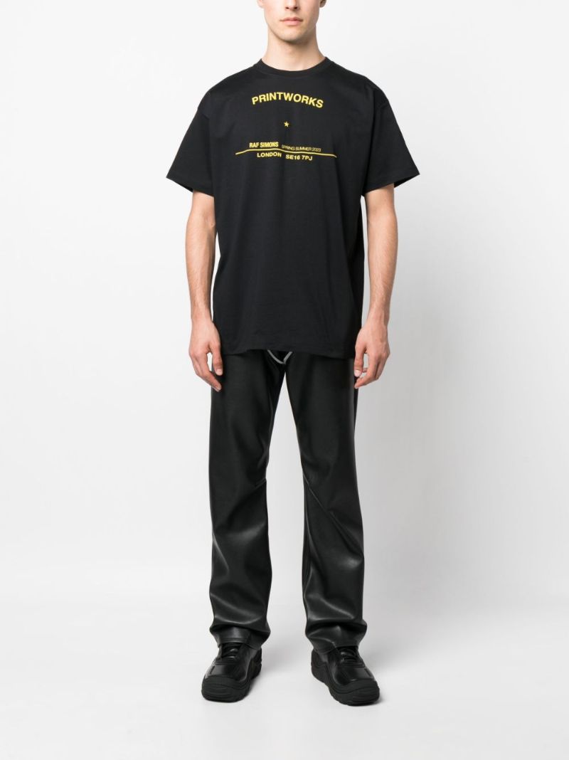Black Slogan Print Cotton T-shirt