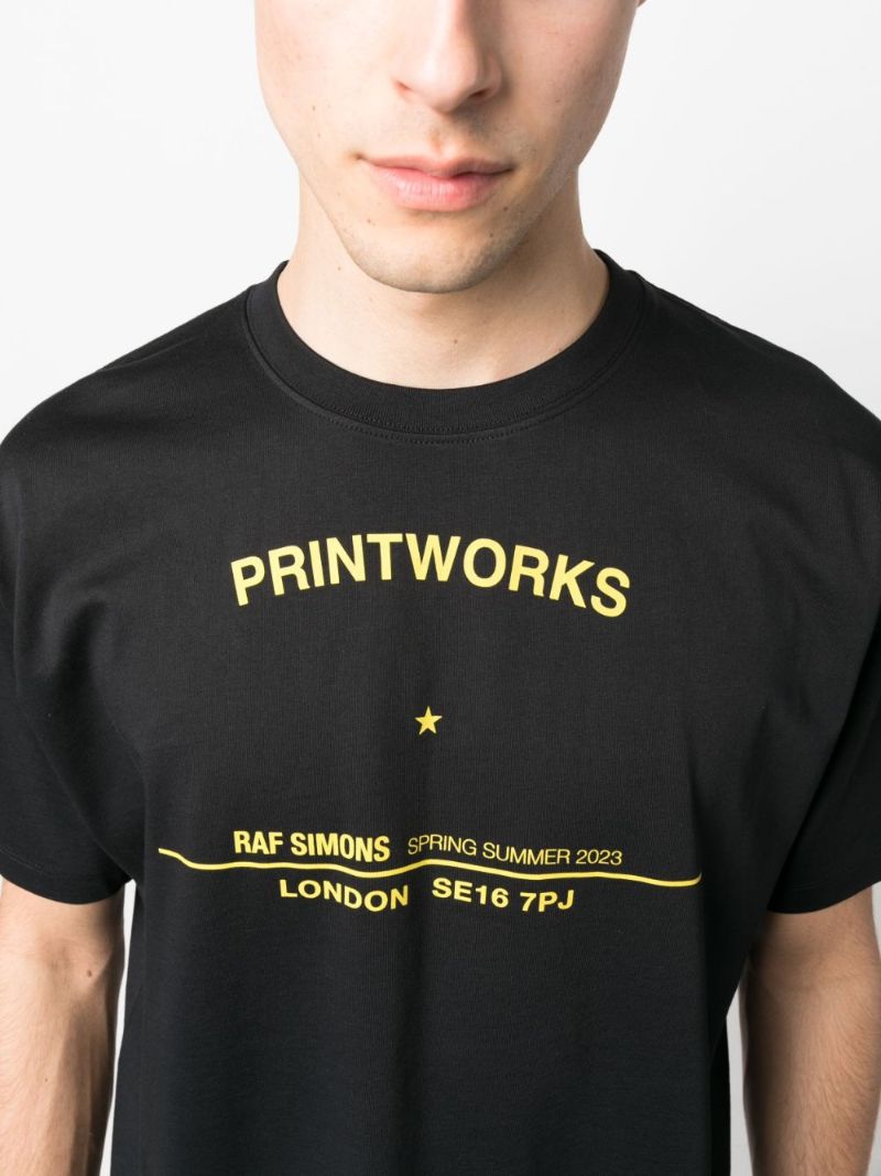 Black Slogan Print Cotton T-shirt