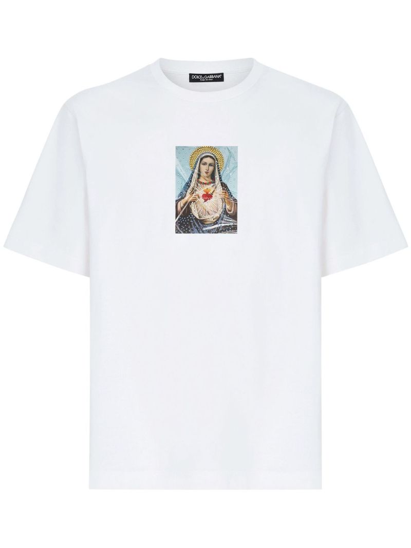 White Virgin Mary Cotton T-shirt