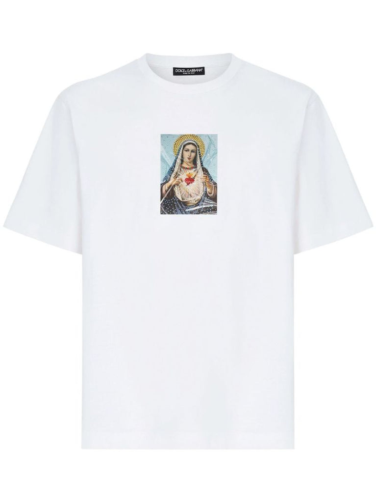 White Virgin Mary Cotton T-shirt