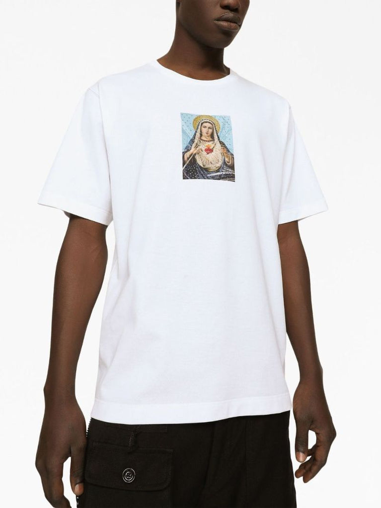 White Virgin Mary Cotton T-shirt