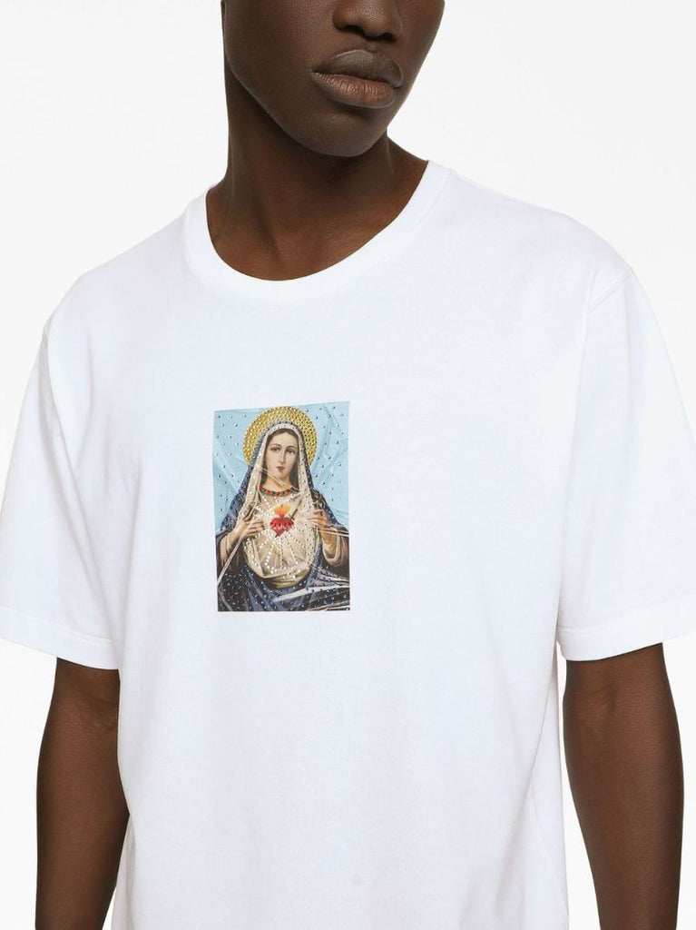 White Virgin Mary Cotton T-shirt